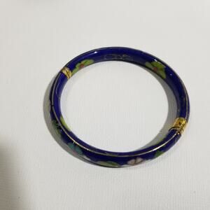 Vintage Cloisonne enamel bangle bracelet two and one half in
